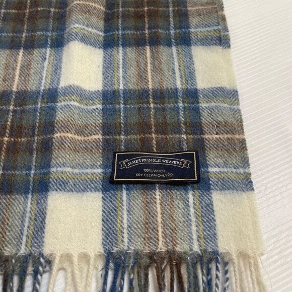 James Pringle Weavers Wool Plaid VTG Scarf - Picture 2 of 5